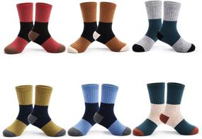 img 3 attached to Boys Winter Warm Wool Socks Thicken Thermal Crew Socks for Kids - 6 Pairs