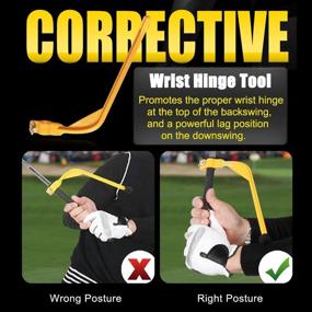 img 2 attached to 🏌️ Enhance Your Golf Swing with KINGTOP Golf Training Aids - Arm Band, Elbow Correction, Wrist Hinge Trainer, Wrist Brace Band, Leg Rod Corrector: Elevate Your Golf Game