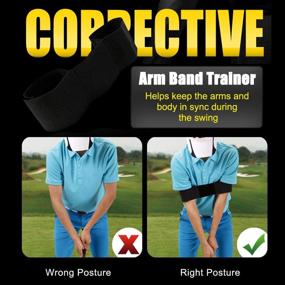 img 3 attached to 🏌️ Enhance Your Golf Swing with KINGTOP Golf Training Aids - Arm Band, Elbow Correction, Wrist Hinge Trainer, Wrist Brace Band, Leg Rod Corrector: Elevate Your Golf Game