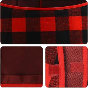 img 1 attached to 🎄 Enhance Your Holiday Decor with the Meriwoods 25 Inch Christmas Tree Collar: Large Buffalo Plaid Tree Skirt in Rustic Red & Black