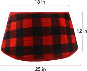 img 2 attached to 🎄 Enhance Your Holiday Decor with the Meriwoods 25 Inch Christmas Tree Collar: Large Buffalo Plaid Tree Skirt in Rustic Red & Black