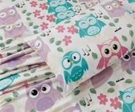 🎶 vibrant owl-themed sheet set for girls/teens - aqua pink purple design with singing owls, hearts, flowers, and leaves - twin size logo