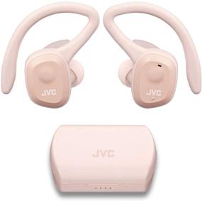 img 4 attached to 🎧 JVC HAET45TP Полностью беспроводные спортивные наушники: Поддержка на обоих ушах, съемная крючковая подвеска - розовый цвет, водонепроницаемые IP55, 14-часовая работа аккумулятора.