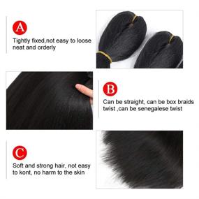img 3 attached to 👩 Professional Yaki Texture Crochet Twist Hair Braids - Synthetic Kanekalon Ombre Braiding Hair Extensions, Pre-stretched, 26-inch, 3 Packs/Lot (1B)
