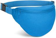 🔵 neon blue fanny pack - airbuyw adjustable waist bag for travel, sports, and running with 2 zippers logo