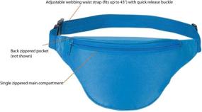 img 3 attached to 🔵 Neon Blue Fanny Pack - AirBuyW Adjustable Waist Bag for Travel, Sports, and Running with 2 Zippers