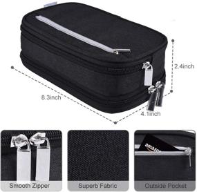 img 1 attached to 🖋️ Pencil Case Organizer - Large Capacity Pencil Bag Pouch for Students, Office Supplies, and Makeup - Multi Pocket Pen Holder and Stationery Desk Organizer (Black)