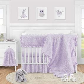 img 1 attached to 🌸 Sophisticated and Timeless: Sweet Jojo Designs Purple Floral Rose Baby Crib Bed Skirt - Lavish Lavender Elegance for a Vintage-Chic Nursery