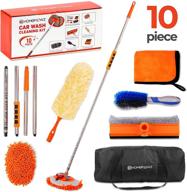 🚗 efficient 10pc homeflowz car wash mop kit - scratch-free chenille microfiber brush with long handle - ideal for rvs, cars, and busses logo