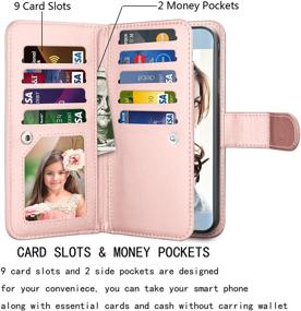 img 3 attached to 🔍 NJJEX Rosegold Wallet Case for Samsung Galaxy J7 2018/J7 Refine/J7 V 2nd Gen/J7 Aero/J7 Aura/J7 Top/J7 Crown/J7 Eon/J7 Star – PU Leather Flip Cover with Card Slots, Kickstand, and Lanyard