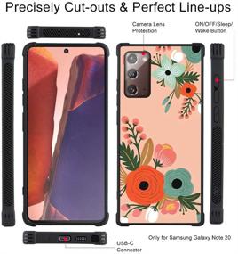 img 1 attached to 🌸 Stylish Samsung Galaxy Note 20 5G Case: Orange Flower Floral Blossom Design with Lanyard Neck Strap for Women Girls