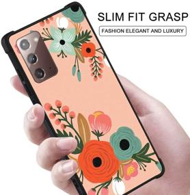 img 2 attached to 🌸 Stylish Samsung Galaxy Note 20 5G Case: Orange Flower Floral Blossom Design with Lanyard Neck Strap for Women Girls