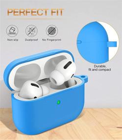 img 1 attached to 🎧 Синий чехол для AirPods Pro с карабином - силиконовый чехол для Apple AirPods Pro 2019 | BELONGME