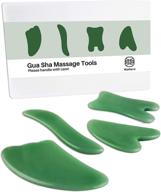 👐 mohern gua sha massage tools set: 4 pcs multi-shaped guasha scraping tools for face and body logo