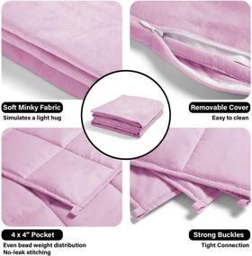 img 2 attached to 🛌 Delta Children Weighted Blanket for Toddlers and Kids – 5 lbs; Removable Soft and Breathable Pink Cover; Premium Glass Beads; Easy Wash; 36"x 48