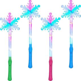 img 4 attached to 🎄 Magical LED Snowflake Wand - Festive Light Up Christmas Ornaments for Party Decorations