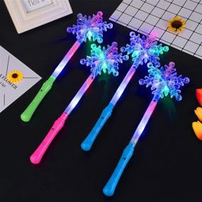 img 1 attached to 🎄 Magical LED Snowflake Wand - Festive Light Up Christmas Ornaments for Party Decorations