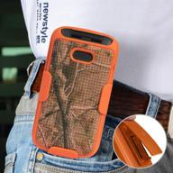 alcatel smartflip/go flip 3 case with clip - nakedcellphone [orange camouflage] tree leaf real woods camo cover + belt hip holster holder for alcatel go flip 3, alcatel smartflip phone (2019) logo