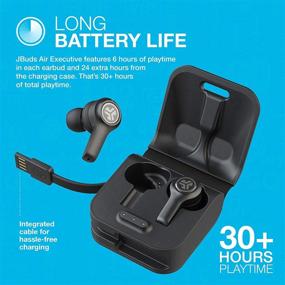 img 2 attached to 🎧 JLab JBuds Air Executive Беспроводные наушники Bluetooth + зарядный футляр - Черные: C3 звонки, двойной микрофон, долгое время воспроизведения, Bluetooth 5.0, 3 настройки звука EQ.