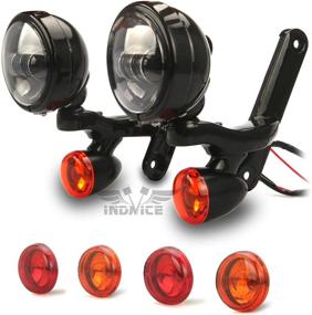 img 3 attached to Enhance Your Harley Davidson Motorcycle with Gloss Black Bracket - Motorcycle Spotlight, Turn Signal & Fog Light Brackets for Touring Lights