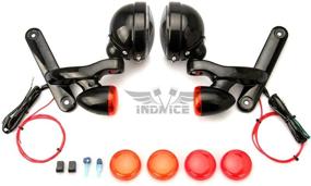 img 2 attached to Enhance Your Harley Davidson Motorcycle with Gloss Black Bracket - Motorcycle Spotlight, Turn Signal & Fog Light Brackets for Touring Lights