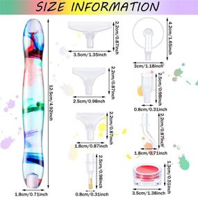 img 3 attached to 🎨 Полный комплект инструментов для алмазной живописи: 11-частный набор с ручным 5D DIY алмазным пером из смолы, различными головками пера, гнутыми головками пера и принадлежностями для алмазной живописи и вышивки (многокрасочный)