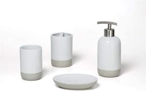 img 4 attached to 🛁 Upgrade Your Bathroom Décor with Roselli Trading Company 4pc - Country Inn Bathroom Accessory Set - Toothbrush Holder, Tumbler, Soap Dish, and Lotion Pump