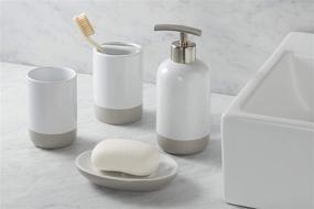 img 2 attached to 🛁 Upgrade Your Bathroom Décor with Roselli Trading Company 4pc - Country Inn Bathroom Accessory Set - Toothbrush Holder, Tumbler, Soap Dish, and Lotion Pump