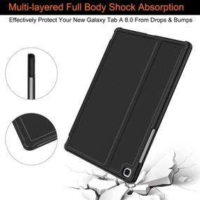 img 1 attached to 📱 Premium Shockproof Stand Folio Case for Samsung Galaxy Tab A 8.0 inch Tablet 2019 [SM-T290/T295], Black