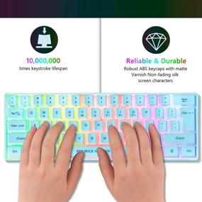 img 2 attached to RGB Backlit Gaming Keyboard, 61 Keys Wired RGB Gaming Keyboard/Office Mini Keyboard for PC/Mac/Linux/Laptop (Blue) - 60% Compact Size