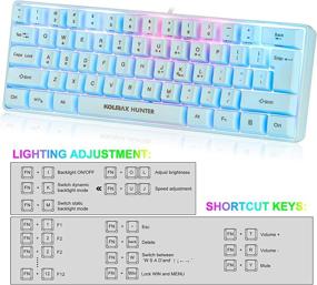 img 3 attached to RGB Backlit Gaming Keyboard, 61 Keys Wired RGB Gaming Keyboard/Office Mini Keyboard for PC/Mac/Linux/Laptop (Blue) - 60% Compact Size