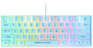 rgb backlit gaming keyboard, 61 keys wired rgb gaming keyboard/office mini keyboard for pc/mac/linux/laptop (blue) - 60% compact size logo