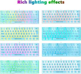 img 1 attached to RGB Backlit Gaming Keyboard, 61 Keys Wired RGB Gaming Keyboard/Office Mini Keyboard for PC/Mac/Linux/Laptop (Blue) - 60% Compact Size