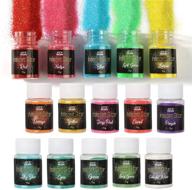 let's resin iridescent fine glitter: 15 colors rainbow mixed glitter for resin crafts, tumbler, slime, nail art - sparkle glitter powder logo