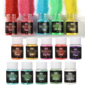 img 4 attached to LET'S RESIN Iridescent Fine Glitter: 15 Colors Rainbow Mixed Glitter for Resin Crafts, Tumbler, Slime, Nail Art - Sparkle Glitter Powder