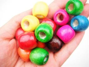 img 1 attached to Vibrant Mixed Color Wood Spacer 🌈 Beads (12mm 54gram/100pcs): Perfect for DIY Projects