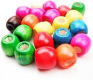 vibrant mixed color wood spacer 🌈 beads (12mm 54gram/100pcs): perfect for diy projects logo