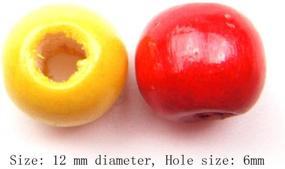 img 2 attached to Vibrant Mixed Color Wood Spacer 🌈 Beads (12mm 54gram/100pcs): Perfect for DIY Projects