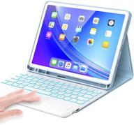 🔵 ipad pro 11 inch 2021 case with trackpad keyboard, ipad air 4th gen. 7 color backlit, wireless detachable keyboard, with pencil holder for ipad air 4th gen, ipad pro 11 (3rd/2nd/1st gen), blue logo