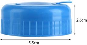 img 3 attached to 💧 Duokon 5Pcs 55mm Gallon Water Bottle Cap: Blue Anti-Splash Replacement Lid for Drinking Water Bottles