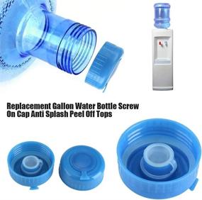 img 2 attached to 💧 Duokon 5Pcs 55mm Gallon Water Bottle Cap: Blue Anti-Splash Replacement Lid for Drinking Water Bottles