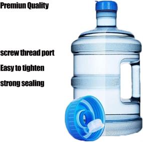 img 1 attached to 💧 Duokon 5Pcs 55mm Gallon Water Bottle Cap: Blue Anti-Splash Replacement Lid for Drinking Water Bottles