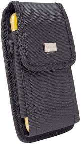 img 4 attached to 📱 AISCELL Tactical Holster: Black Canvas Nylon Case with Metal Belt Clip for Moto g Fast, Moto e (2020), Edge+, G7 Power, One Zoom, E5 Plus - Heavy Duty Pouch fits Phone with Hybrid Protective Skin Cover Case