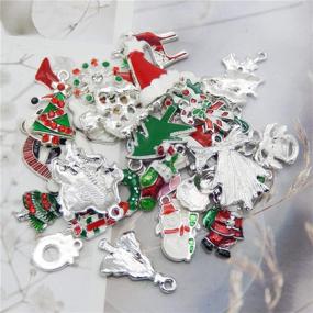 img 1 attached to Sparkling Collection: 20pcs Silver Enamel Christmas Charms for DIY Jewelry Making