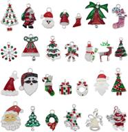 sparkling collection: 20pcs silver enamel christmas charms for diy jewelry making logo