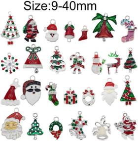 img 3 attached to Sparkling Collection: 20pcs Silver Enamel Christmas Charms for DIY Jewelry Making