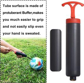 img 2 attached to 🏀 SKOLOO 8-Inch Ball Pump Hand Air Inflator Kit - Ideal for Soccer, Basketball, Volleyball, Water Polo, Rugby, Exercise Sports Ball, Balloon - Includes Needle, Nozzle, and Extension Hose