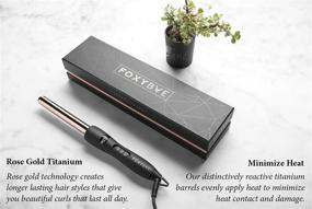 img 2 attached to 🌹 FoxyBae Wanderlux 19mm Curling Wand - Премиальное розовое золото титановый утюжок для завивки волос с регулируемым контролем температуры - Автоматическое отключение и ЖК-дисплей