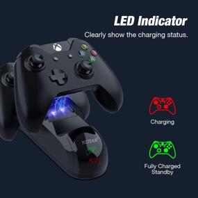 img 1 attached to 🎮 Dual Controller Charger for Xbox One: High-Speed Charging Station Kit with 2 x 1200mAh Rechargeable Battery Packs and Two Slots