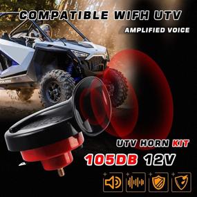 img 3 attached to 🔊 Loud UTV Horn Kit for Polaris RZR Ranger, PRO XP, Can Am (2021 Included) - Rocker Switch & 12V